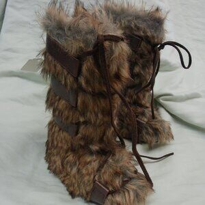 Joyfolie Brown Fur Zoe Boots